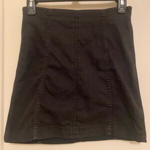Free People Black Denim Mini Skirt